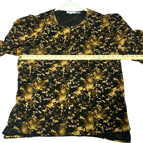 Calvin Klein Women's Black and Brown Floral Neutral Top Size XL Like New! - Picture 10 of 11